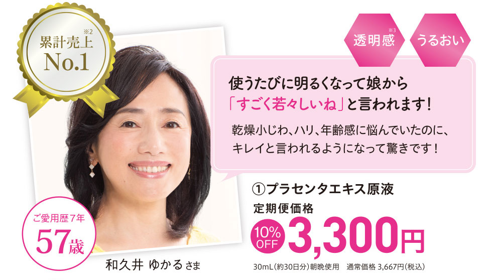 累計売上No.1 プラセンタエキス原液 定期便価格10%OFF 3,300円