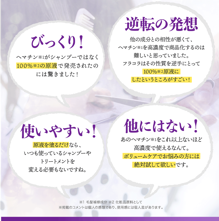 びっくり！/逆転の発想/使いやすい！/他にはない！