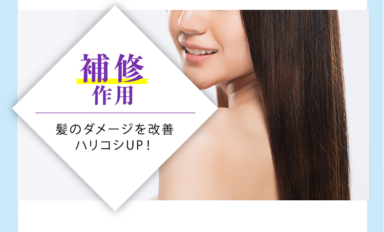 補修作用髪のダメージを改善ハリコシUP！